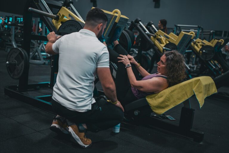 40+ woman training legs