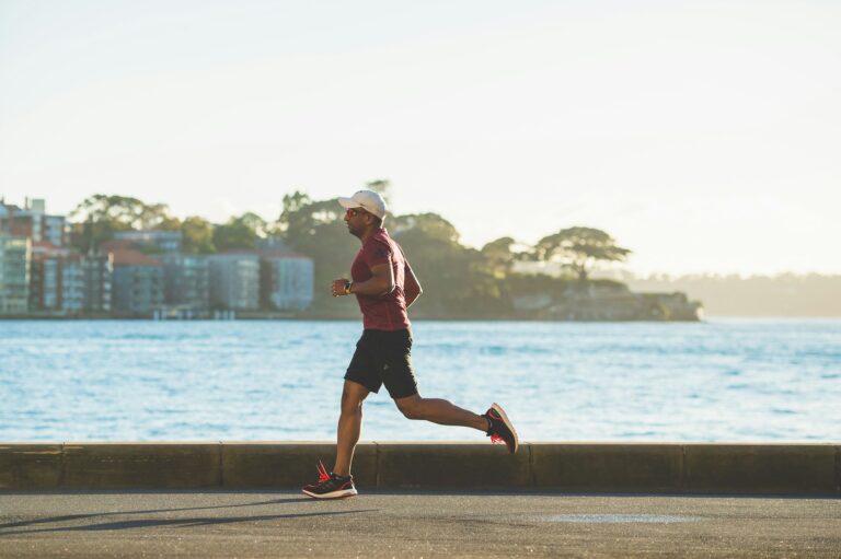 Man practicing a physical activity to stimulate NAD+ and cellular energy after 40